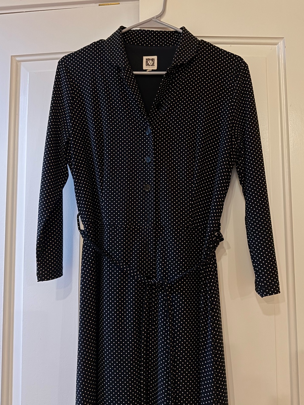 Anne Klein Black Polka Dot Dress size 8